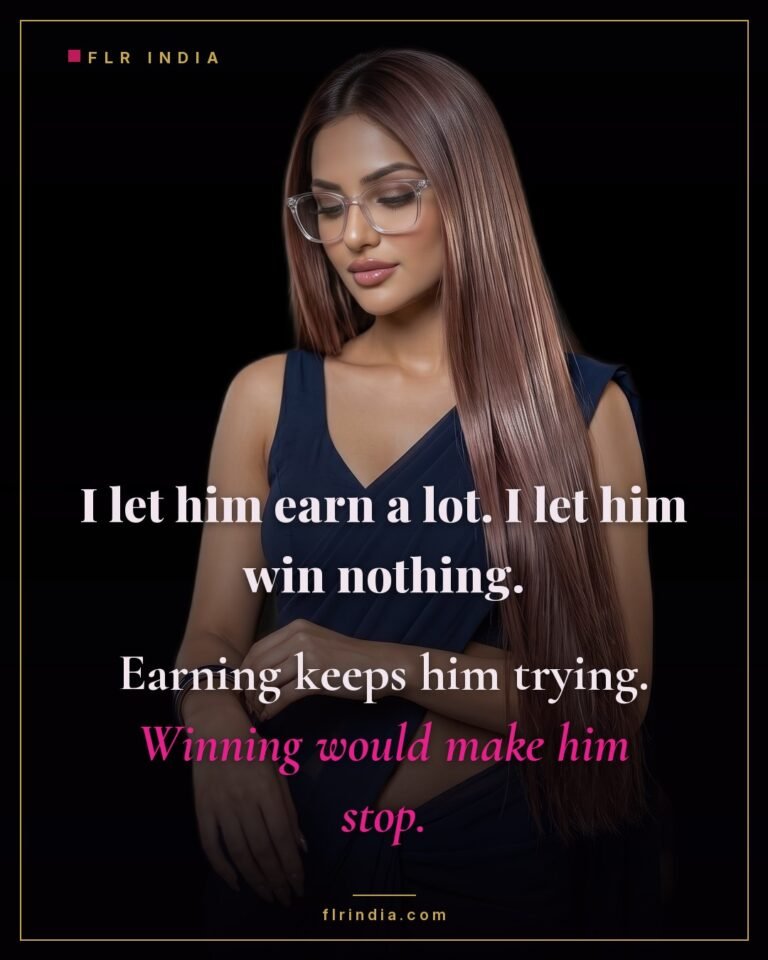 FLR tips caption — experienced FLR wife lets her husband earn endlessly but never win, to keep him trying.
