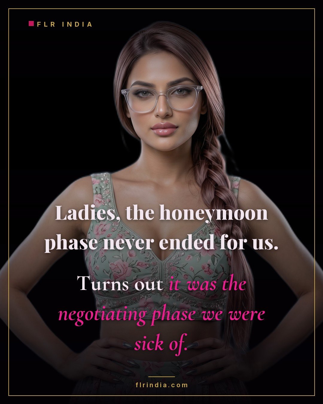FLR tips caption — experienced FLR wife credits leading, not negotiating, with keeping the romance alive.