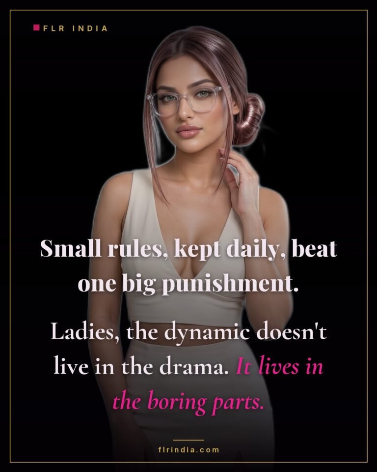 FLR tips caption — daily protocol builds the dynamic far more than dramatic punishment.
