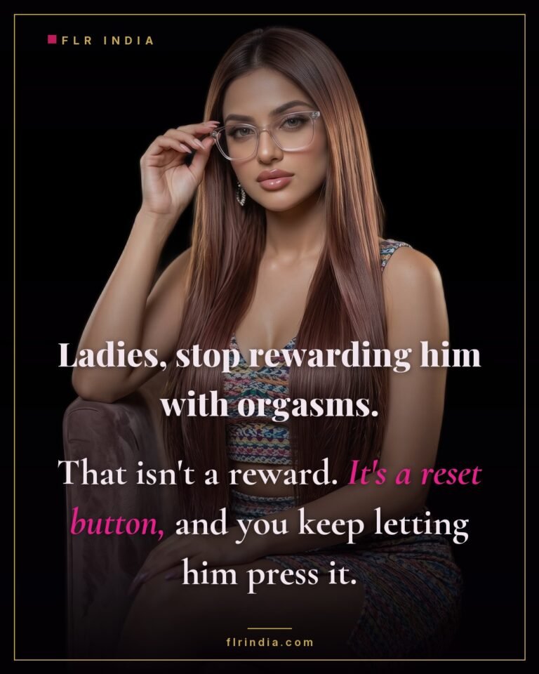 FLR tips caption — orgasms are not a reward, they are a reset button on his devotion.