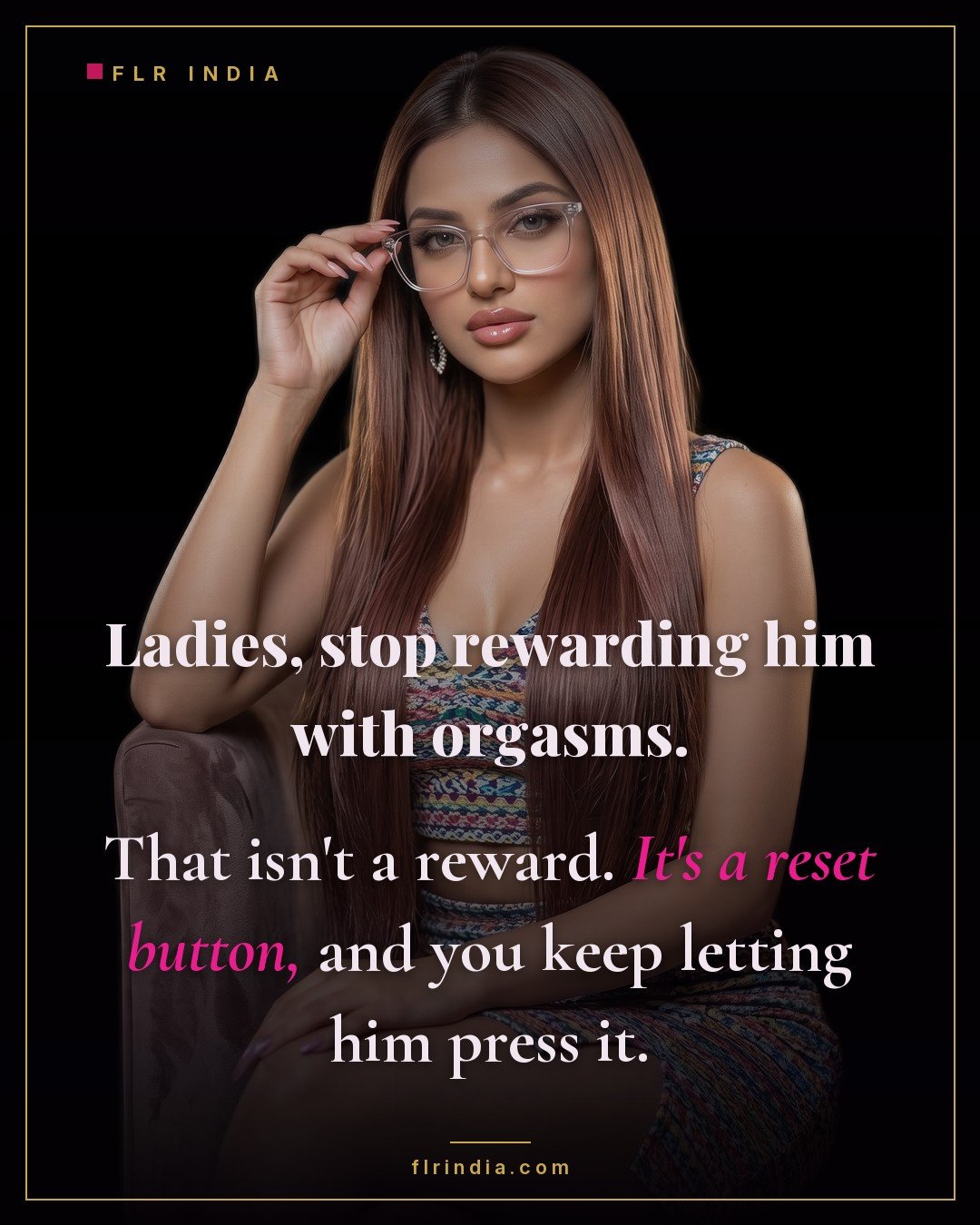 FLR tips caption — orgasms are not a reward, they are a reset button on his devotion.