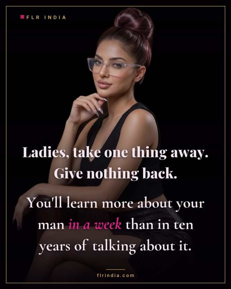 FLR tips caption — removing one privilege teaches you more about a man than years of discussion.