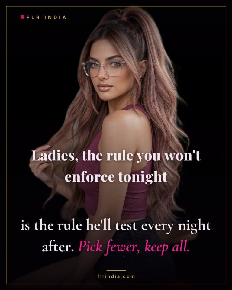 FLR tips caption — experienced FLR wife advises women to set fewer rules and enforce every one.