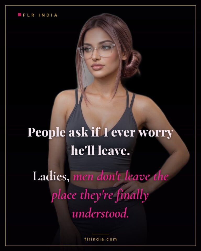 FLR tips caption — experienced FLR wife reassures women that men don't leave where they're finally understood.