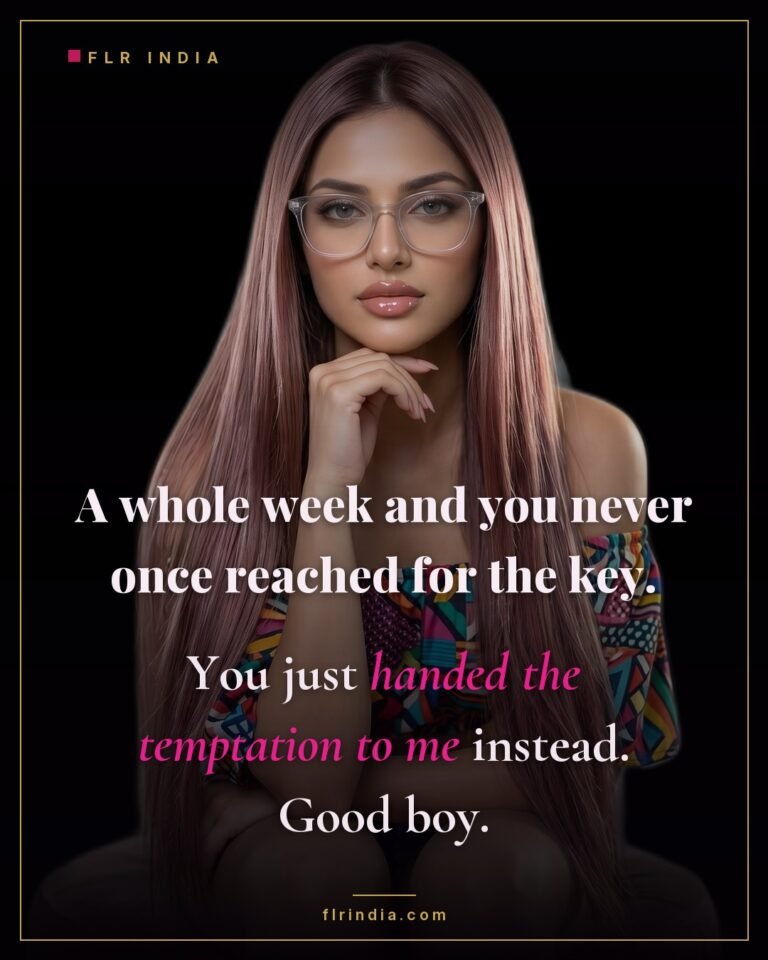 Good boy chastity caption — wife praises her caged husband for handing over temptation instead of the key.