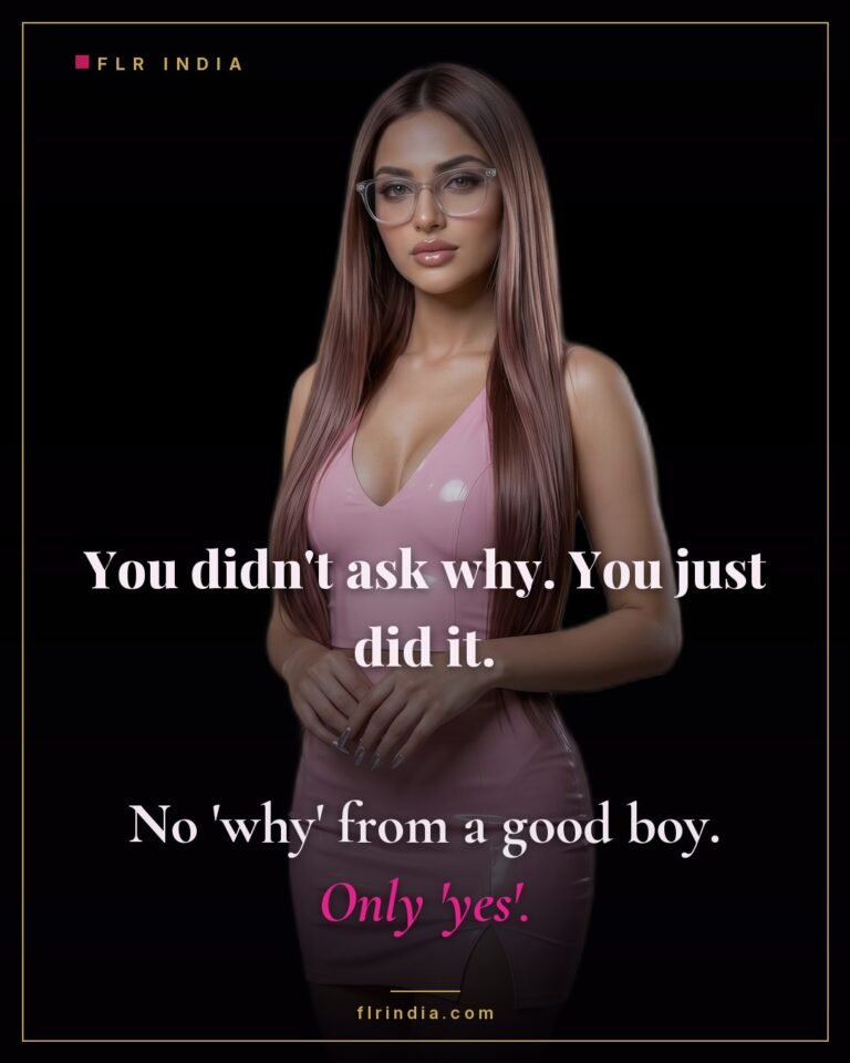Good boy chastity caption — wife praises her obedient husband for acting without asking why.