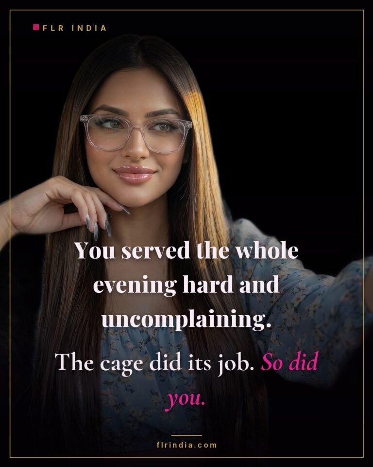 Good boy caption — wife praises her husband for serving all evening while caged.