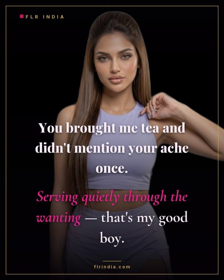 Good boy chastity caption — wife praises her denied husband for serving tea without mentioning his ache.