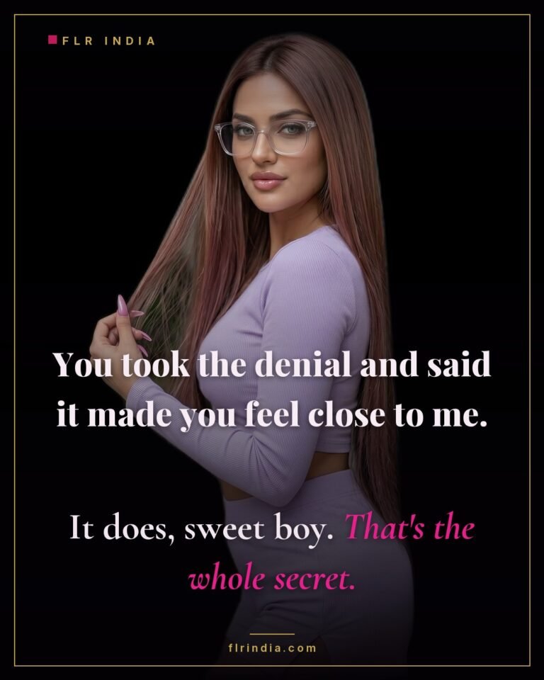 Good boy caption — wife affirms that denial brings her husband closer to her.