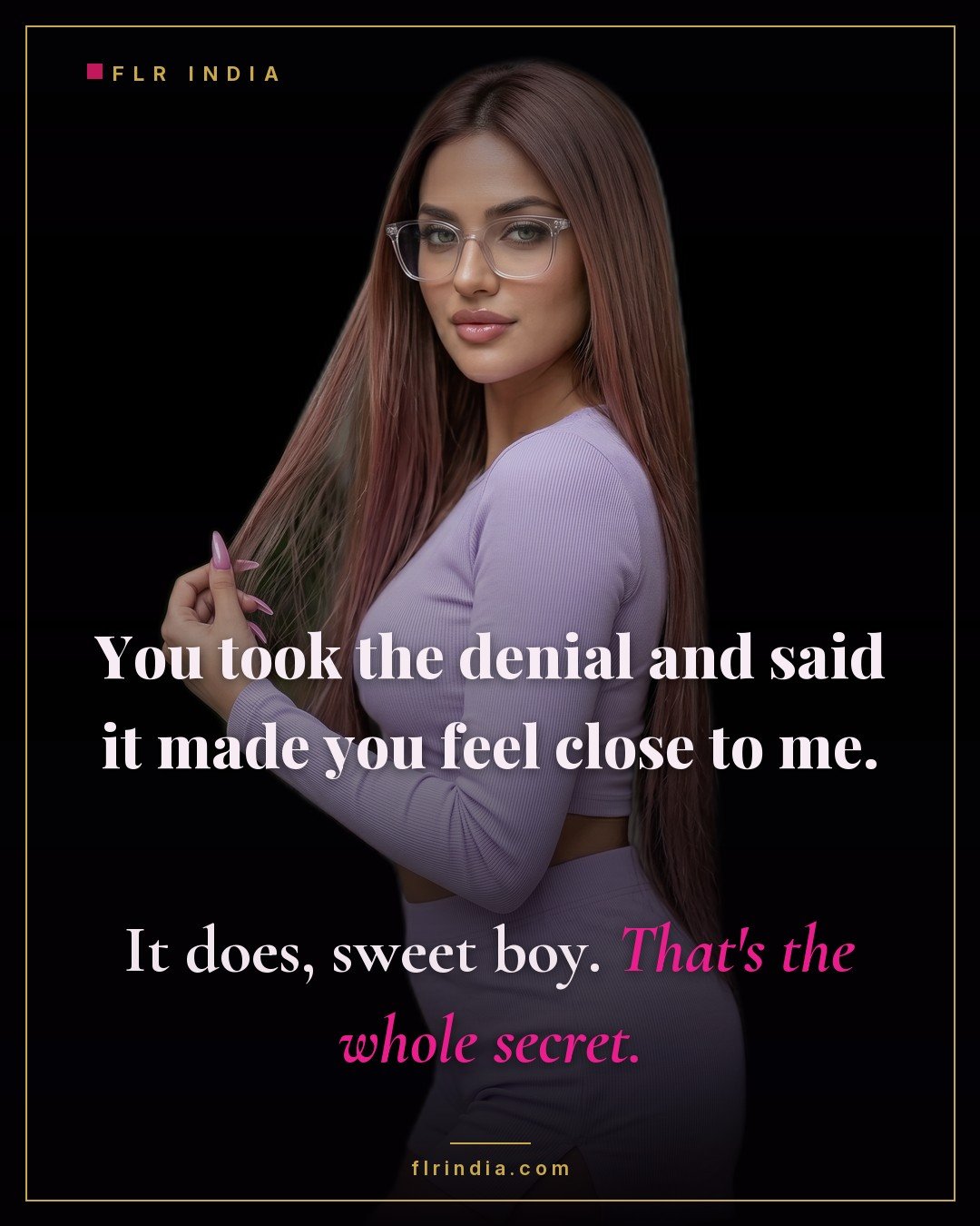 Good boy caption — wife affirms that denial brings her husband closer to her.