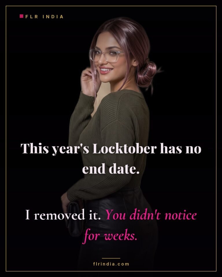 Locktober chastity caption — wife quietly removed the end date of Locktober and her husband didn't notice for weeks.