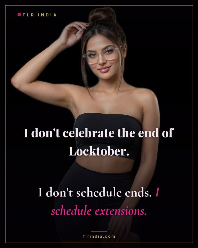 Locktober chastity caption — wife tells her husband she schedules extensions, not the end of Locktober.