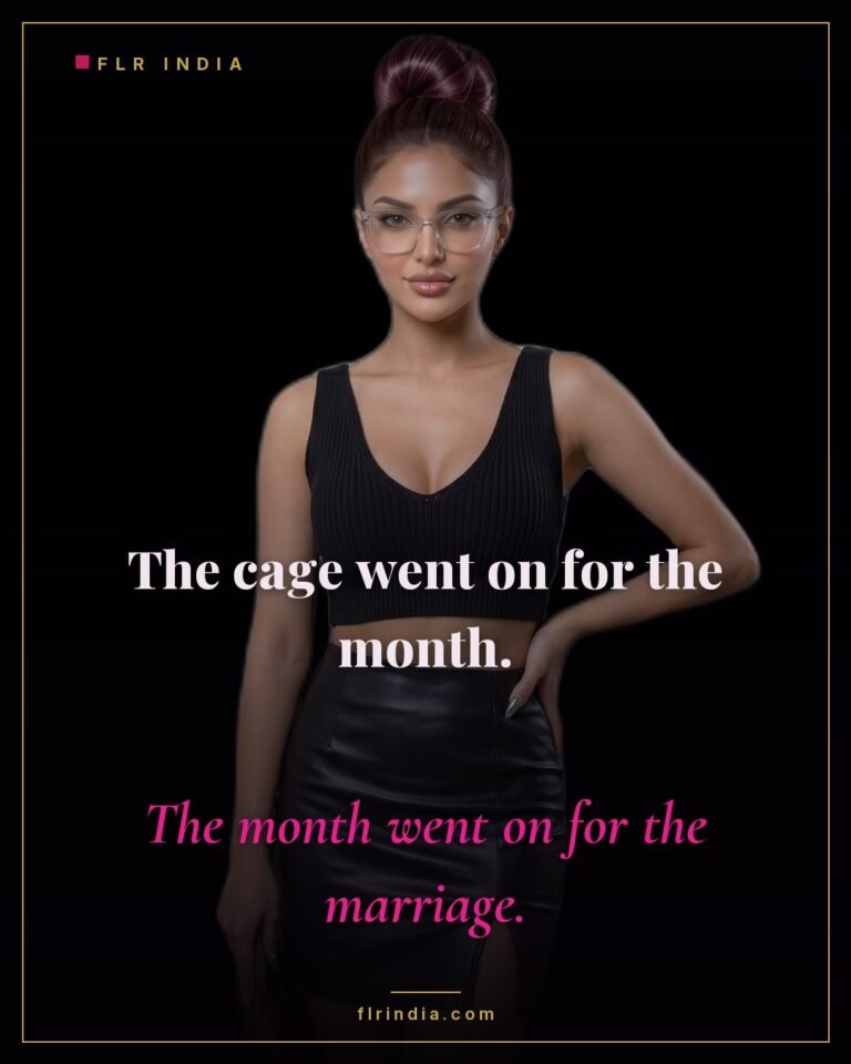 Locktober chastity caption — wife notes the Locktober cage went on for a month and stayed for the marriage.