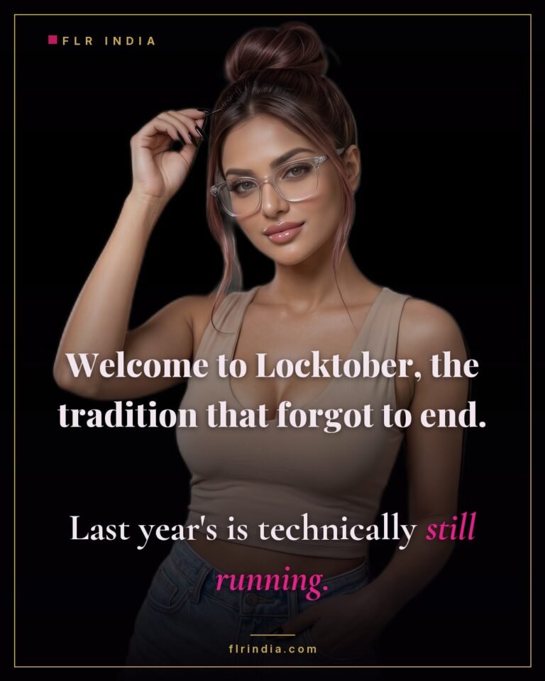 Locktober chastity caption — wife jokes her husband's Locktober never ended and last year's is still running.