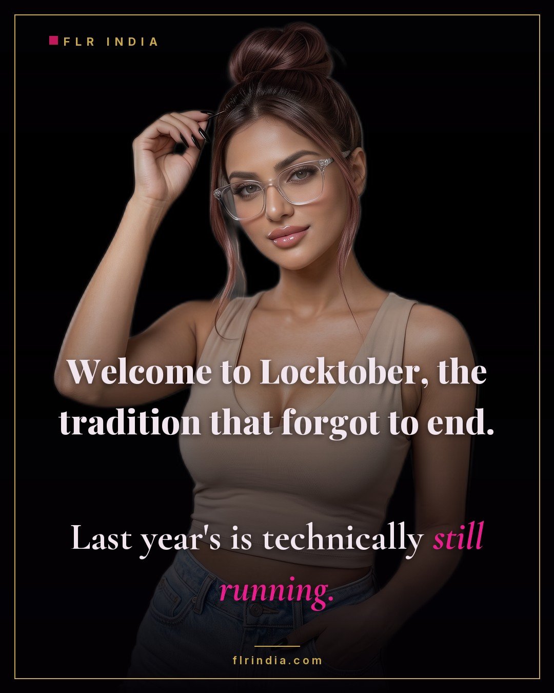 Locktober chastity caption — wife jokes her husband's Locktober never ended and last year's is still running.