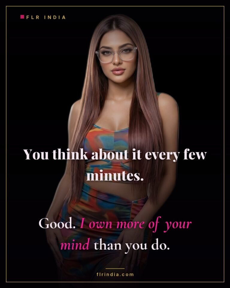 Merciless femdom caption — he thinks about denial constantly because she owns more of his mind than he does.