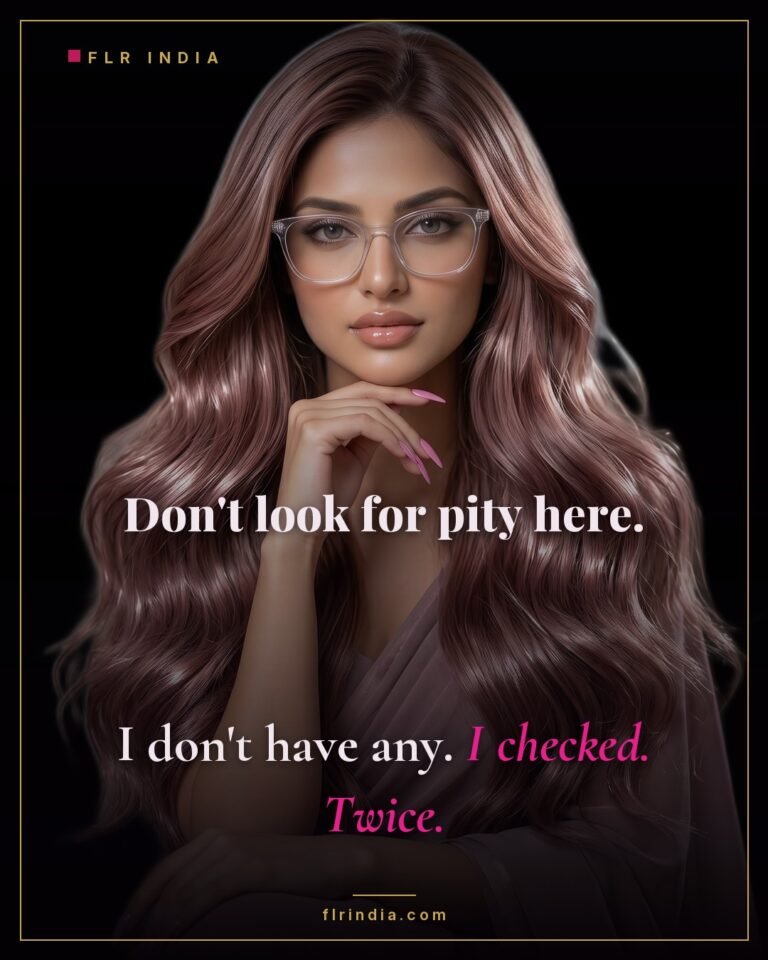 Merciless wife caption — he should not look for pity; she does not have any and she checked twice.