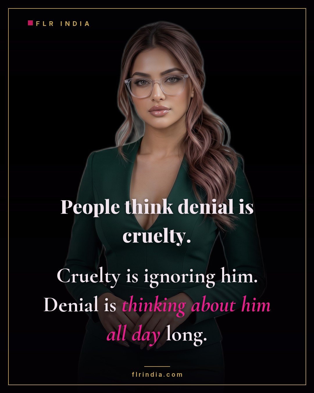 Orgasm denial caption — denial is not cruelty; cruelty is indifference, denial is constant attention.