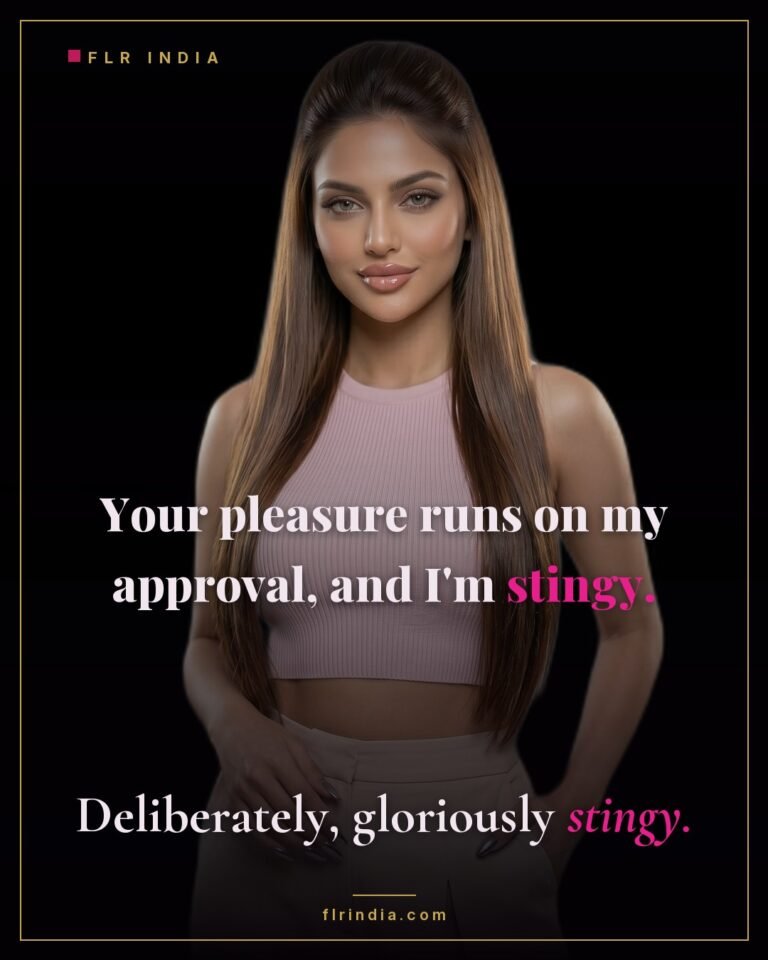 Orgasm denial caption — wife controls her husband's pleasure and is deliberately stingy with it.