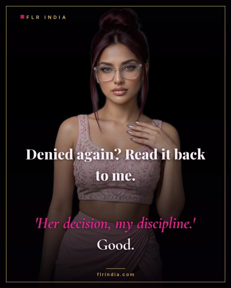 Orgasm denial caption — wife has her denied husband recite that her decision is his discipline.