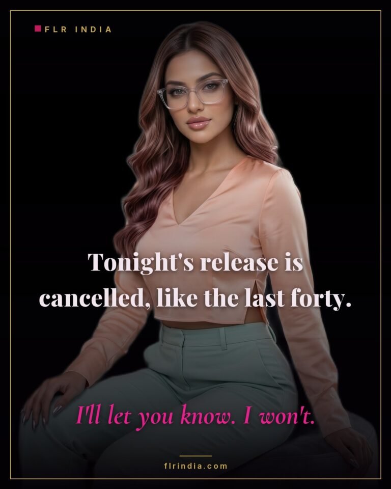 Orgasm denial caption — wife cancels release again with a hollow promise to let him know.