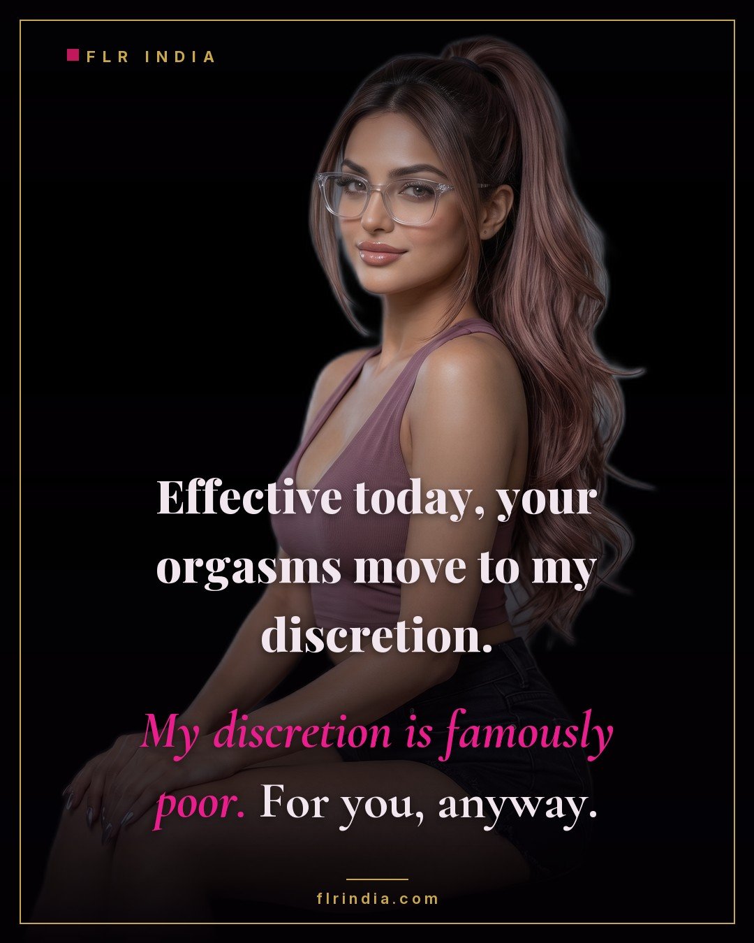 Orgasm denial caption — keyholder wife announces her husband's orgasms are now entirely at her poor discretion.