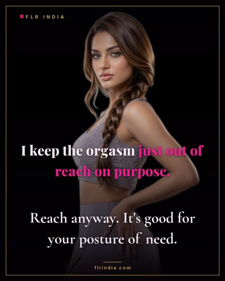 Orgasm denial caption — wife keeps release deliberately out of her husband's reach.