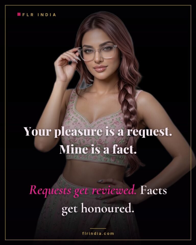 Orgasm denial caption — keyholder wife contrasts her husband's pleasure as a request with hers as a fact.