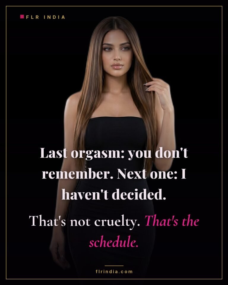 Orgasm denial caption — wife controls the schedule; the husband's next release is undecided.