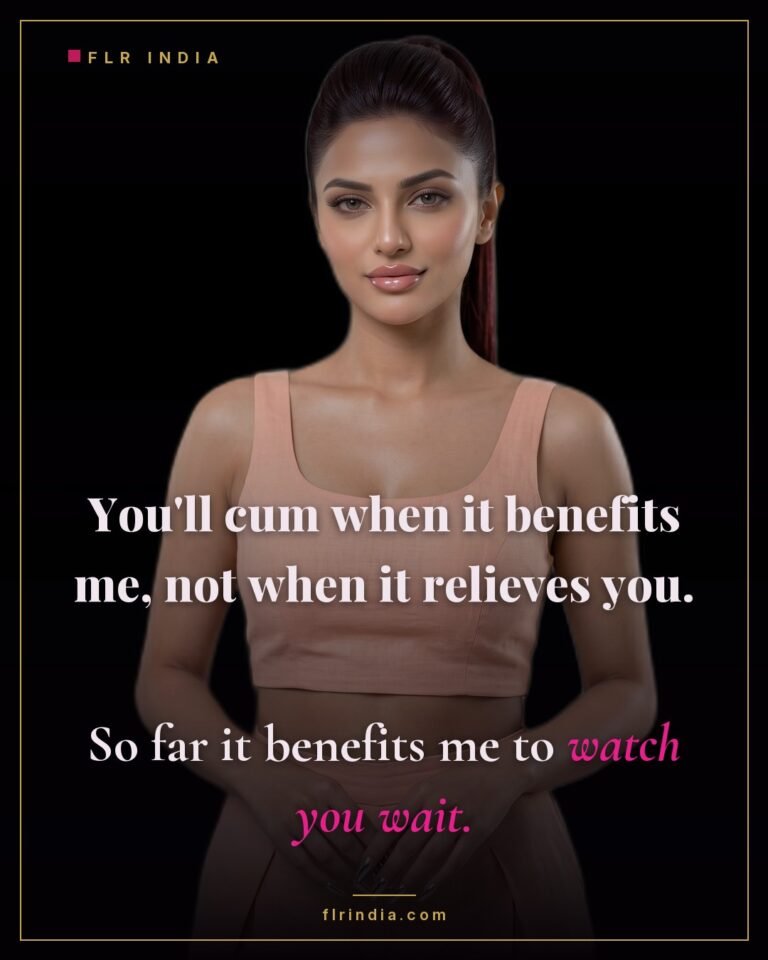 Orgasm denial caption — wife grants release only on her benefit and prefers watching him wait.