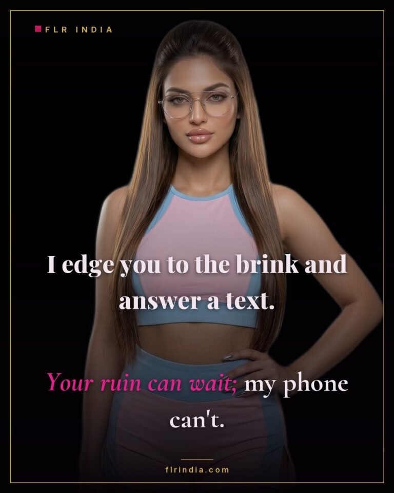 Orgasm denial caption — wife casually interrupts edging her husband to check her phone.