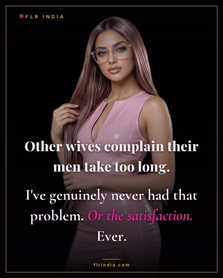 Premature ejaculation caption — wife notes she never has the problem of a husband lasting too long, nor any satisfaction.