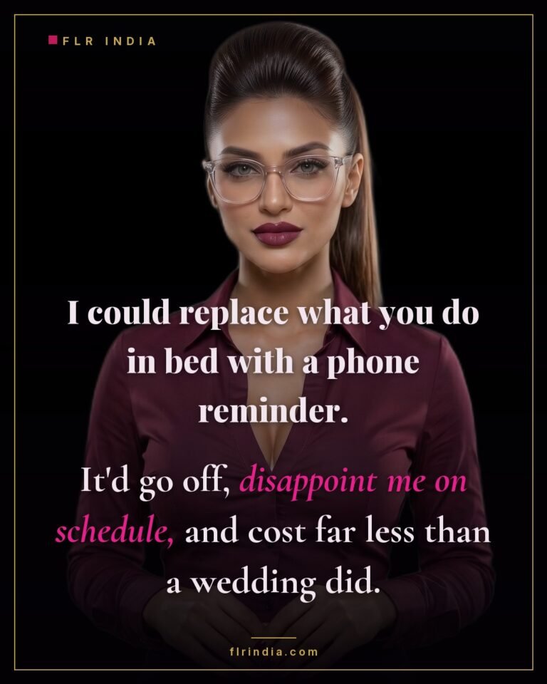 Premature ejaculation caption — wife says a phone alarm could replace her premature husband's disappointing performance.