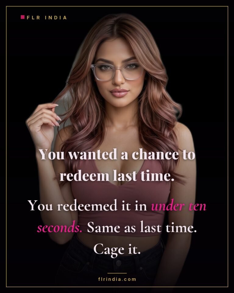 Premature ejaculation caption — wife gives her husband another chance and he finishes in seconds again, so she cages him.