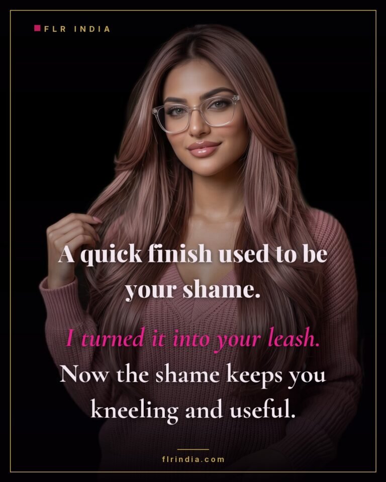 Premature ejaculation caption — wife turns her husband's premature-finish shame into a tool that keeps him serving.