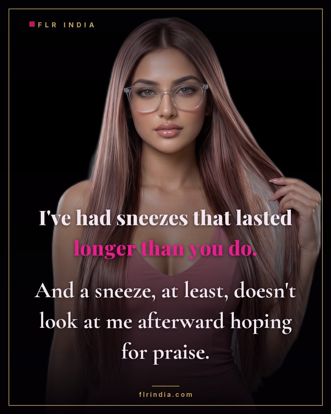 Premature ejaculation caption — wife mocks her husband for lasting less time than a sneeze.
