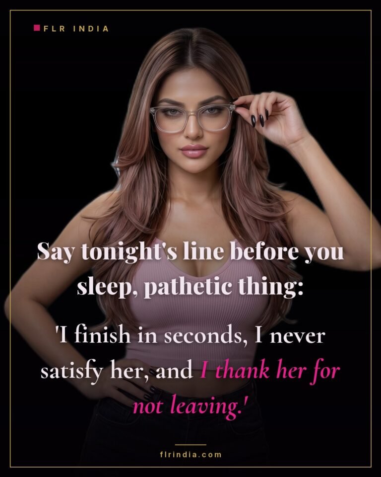 Premature ejaculation caption — wife has her premature husband recite that he can't satisfy her and thanks her for staying.