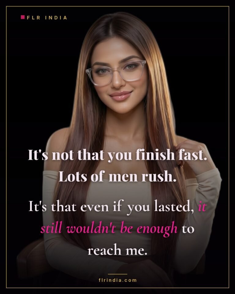 Premature ejaculation caption — wife tells her husband even lasting longer wouldn't make him enough to satisfy her.