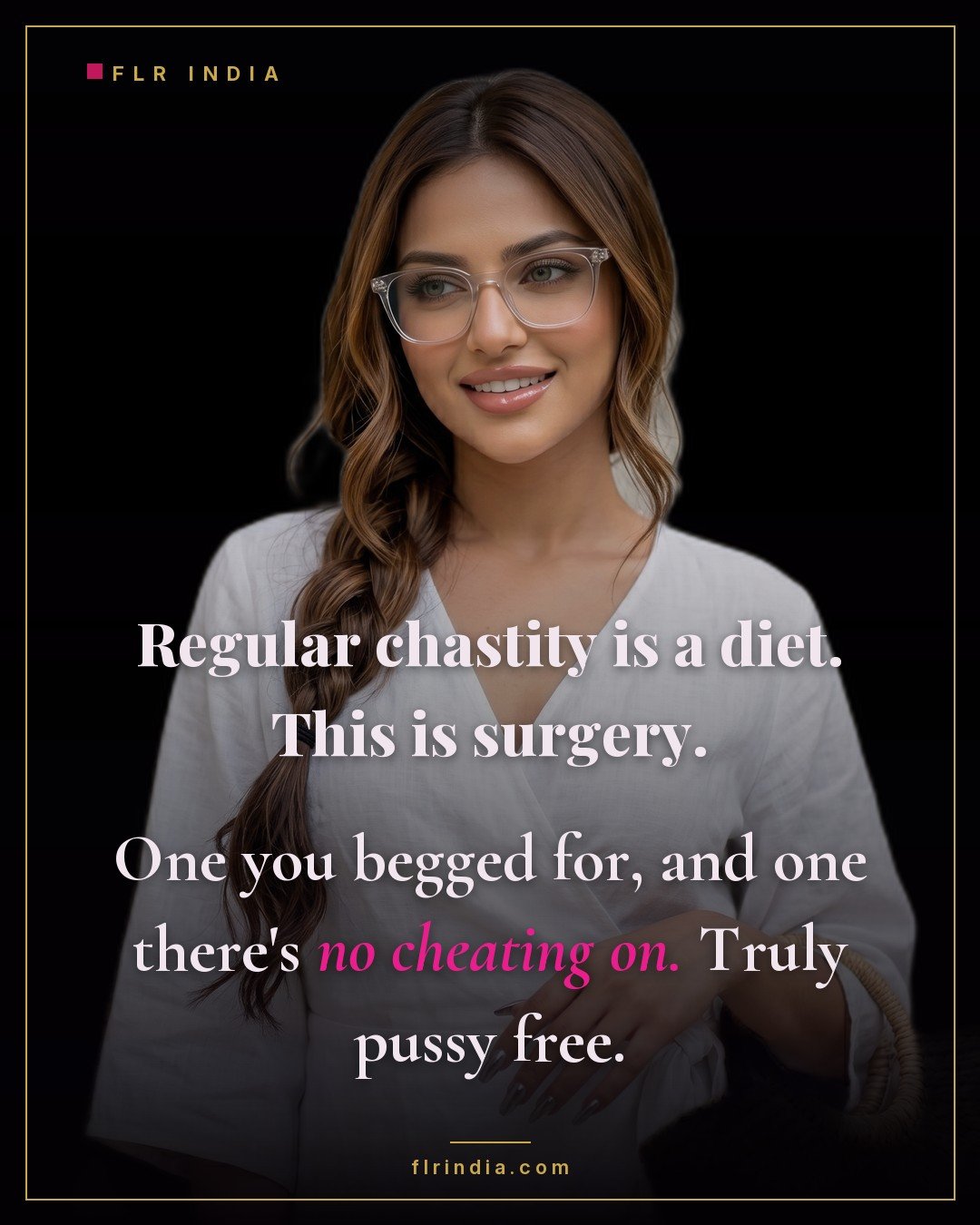 Prince Albert chastity caption — wife compares ordinary chastity to a diet and the pierced-in cage to permanent surgery.