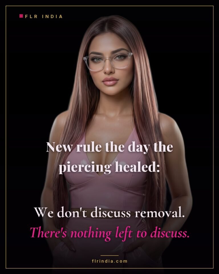 Prince Albert chastity caption — wife rules out any discussion of removal now the piercing has healed.