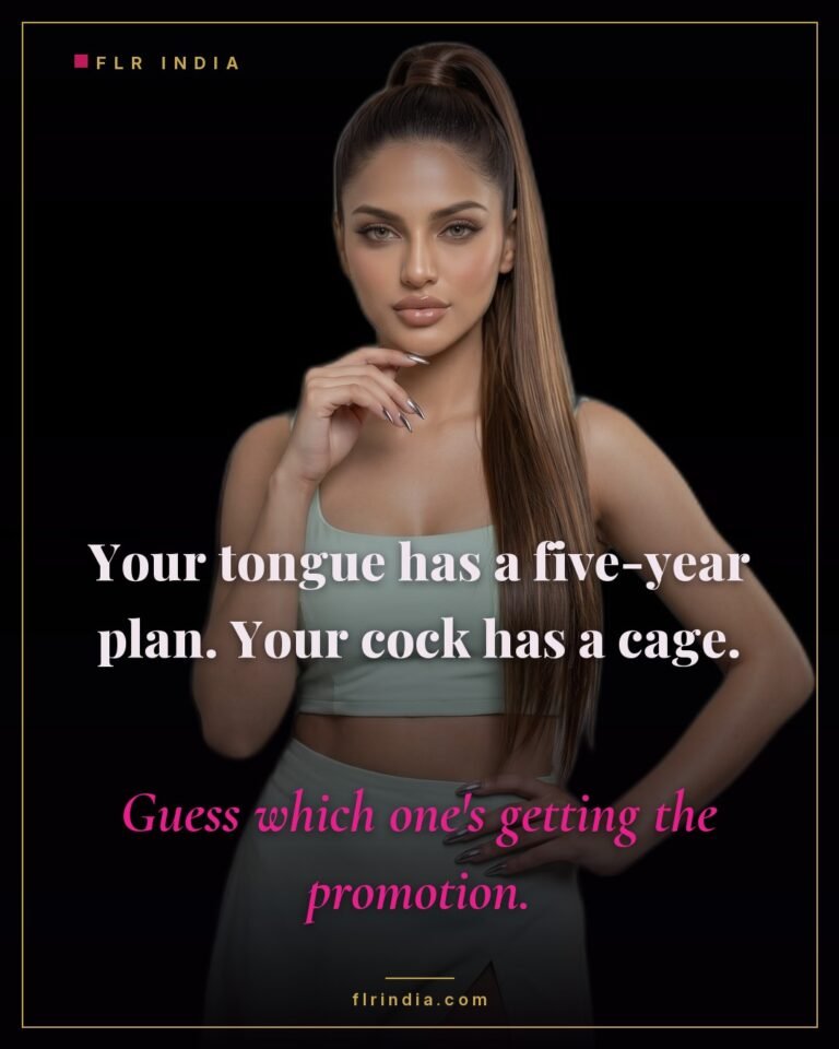 Pussy free caption — wife tells her caged husband his tongue is being promoted while his cock stays locked.