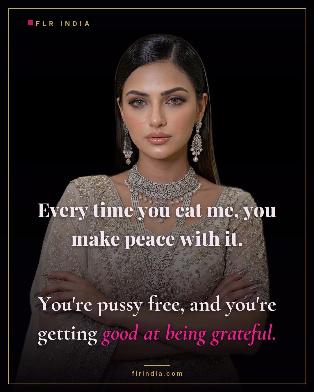 Pussy free caption — wife notes her husband growing grateful for his pussy-free service.