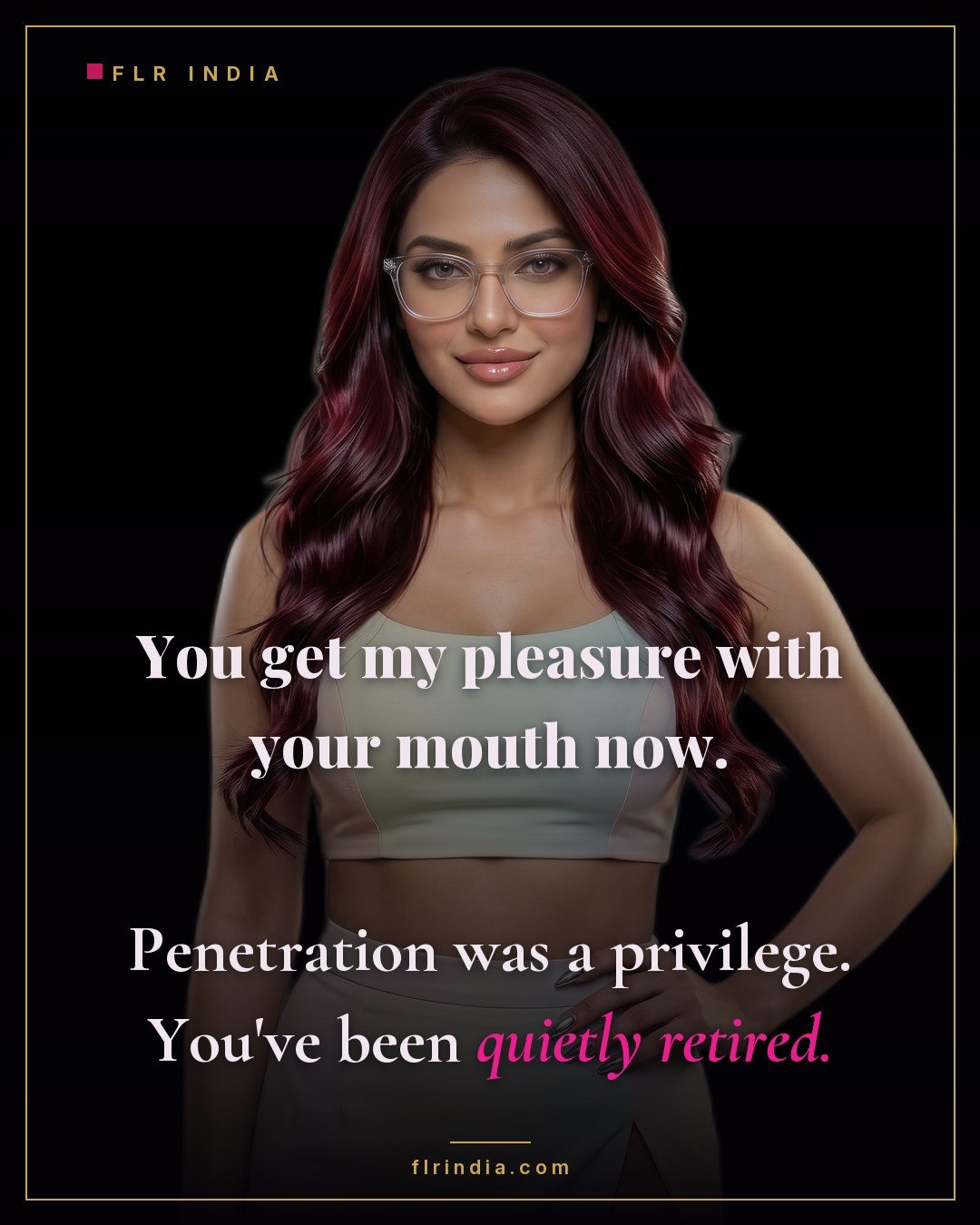 Pussy free caption — wife retires her husband's penetration and assigns him oral service.