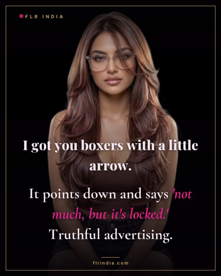 SPH caption — wife jokes about novelty boxers advertising her small husband's caged size.