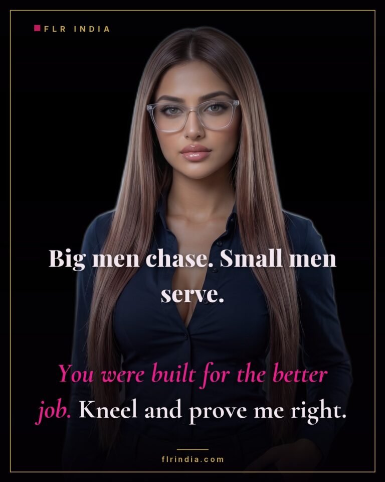 SPH caption — wife reframes her small husband as built to serve rather than chase.