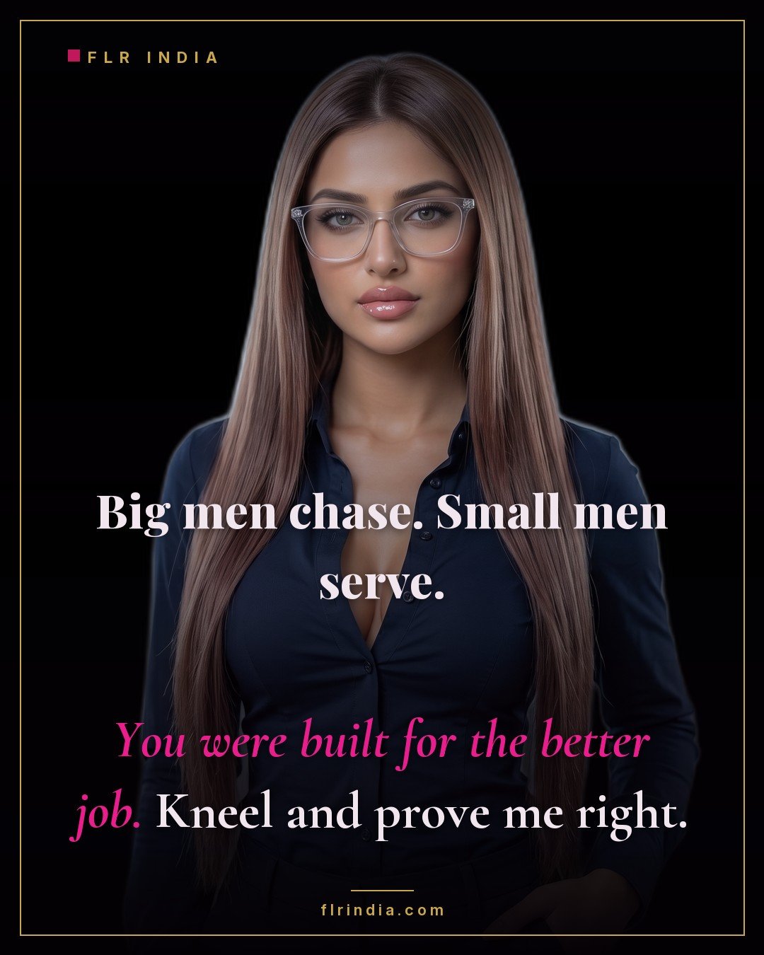SPH caption — wife reframes her small husband as built to serve rather than chase.