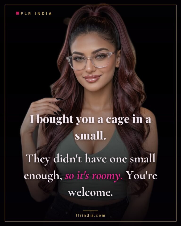 SPH caption — wife jokes even the smallest cage is roomy on her husband.