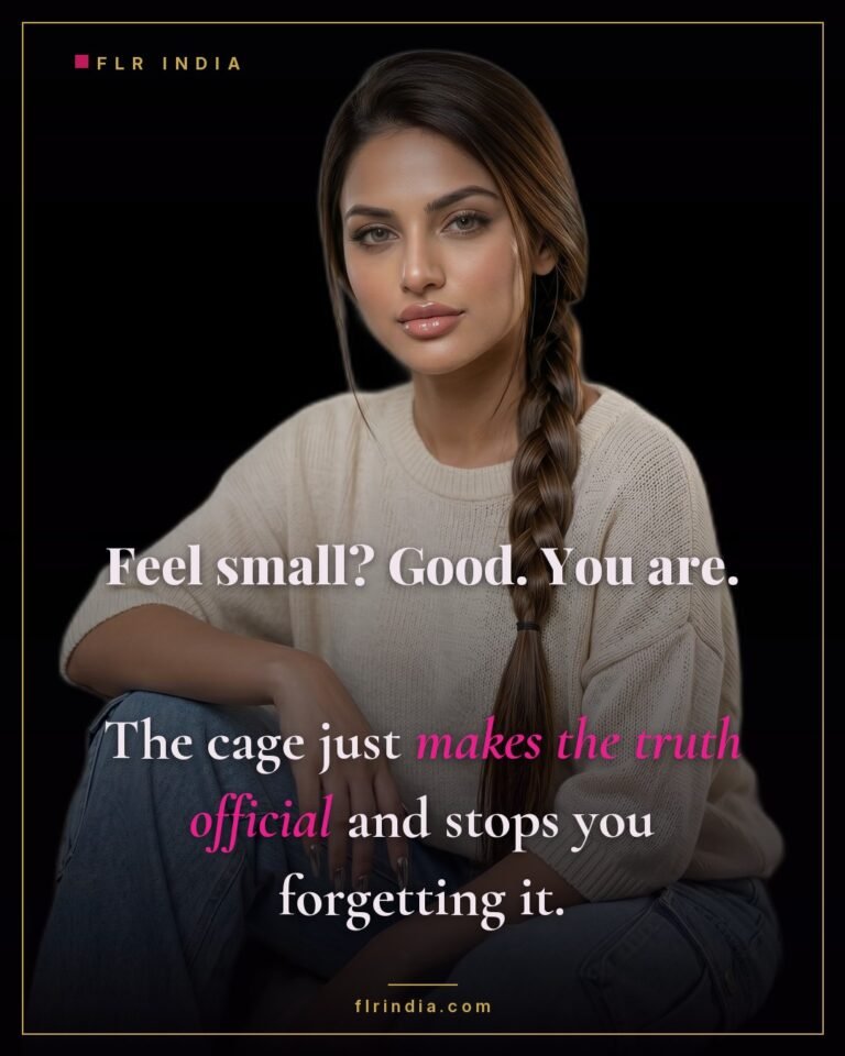 SPH caption — wife tells her small husband he is small and the cage makes it official.