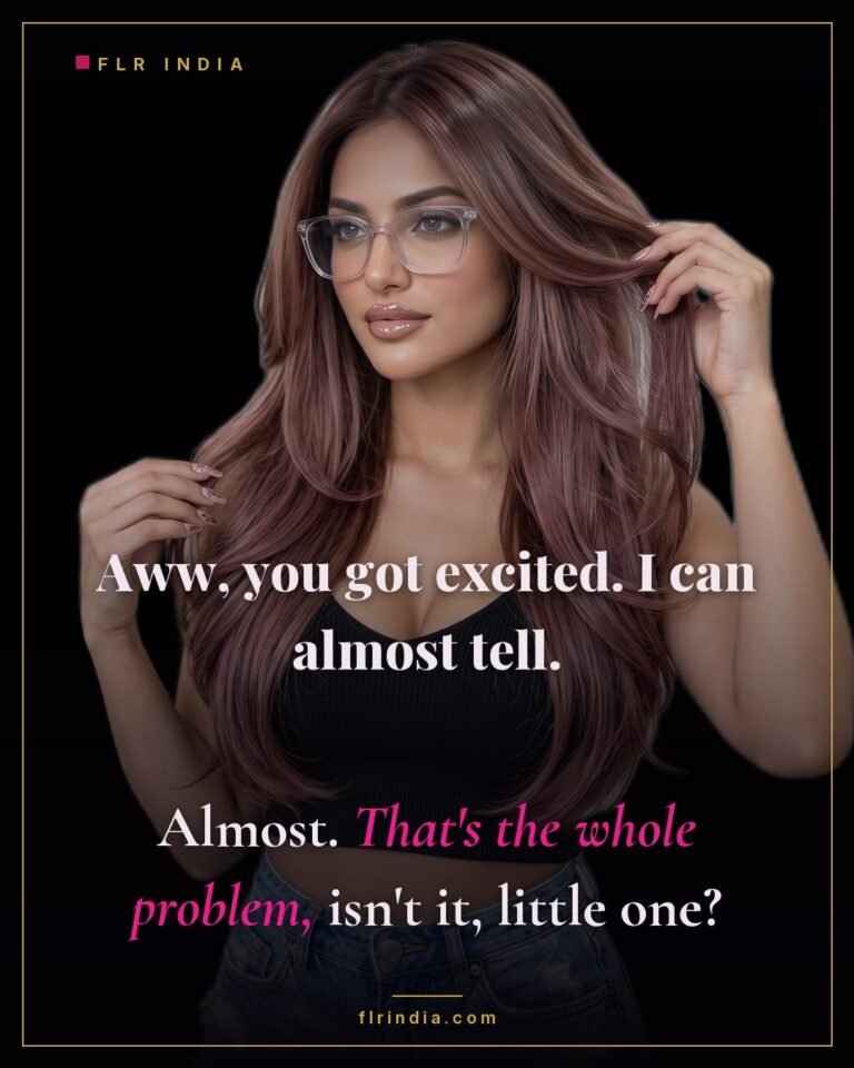 SPH caption — wife teases that she can barely tell when her small husband is aroused.