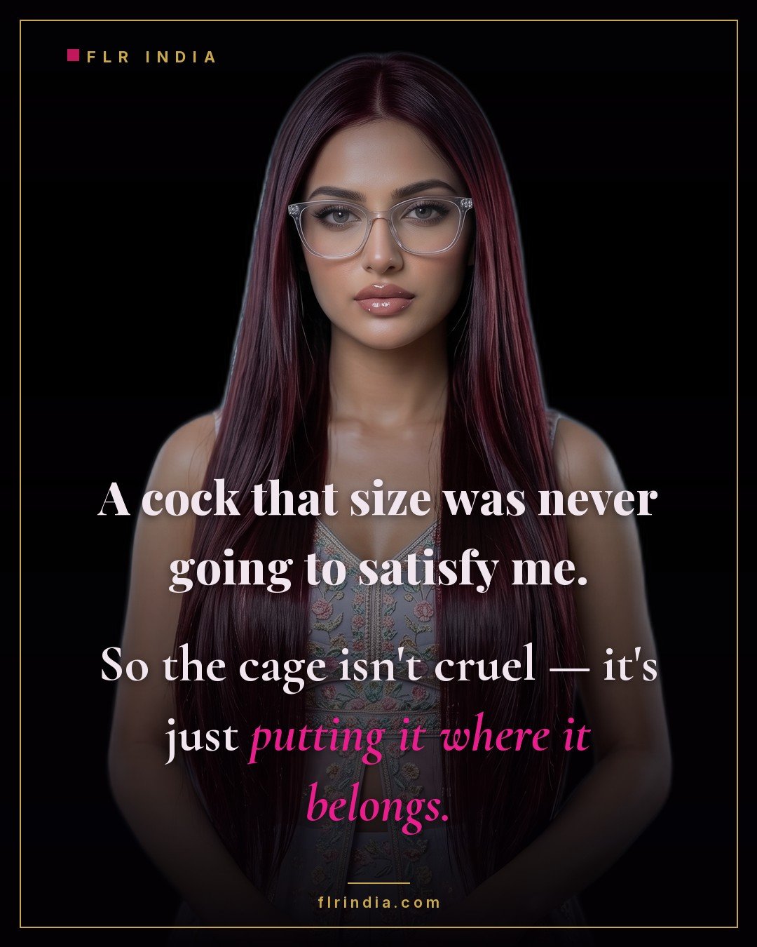 SPH caption — wife reframes locking his small penis as putting it where it belongs.